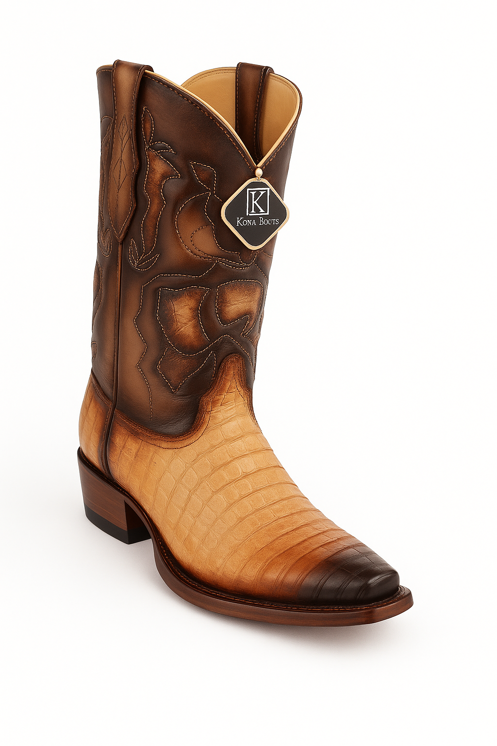 King Exotic Burnished Oryx Caiman Belly Boots