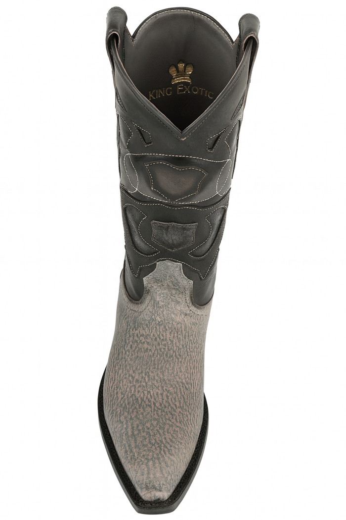 Men’s Sharkskin Snip Toe Boots Handcrafted Gray