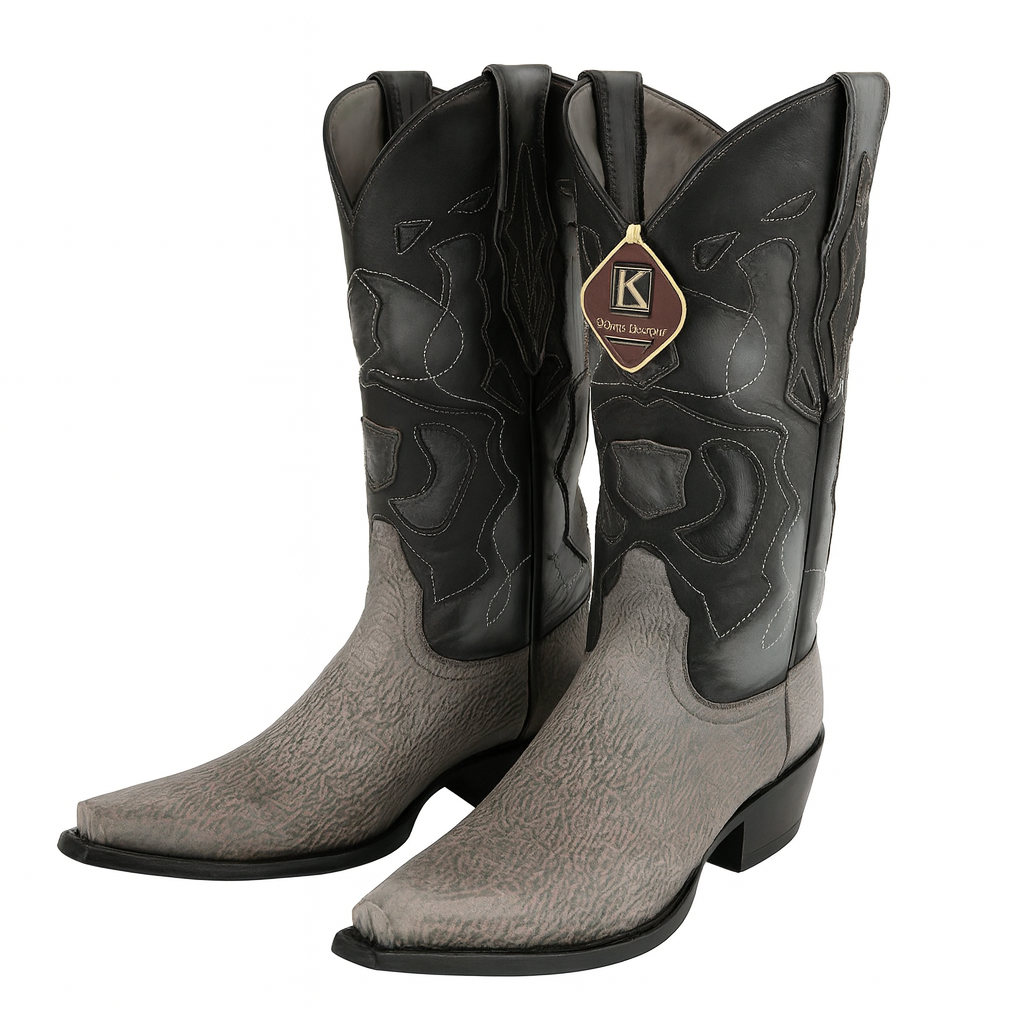 Men’s Sharkskin Snip Toe Boots Handcrafted Gray