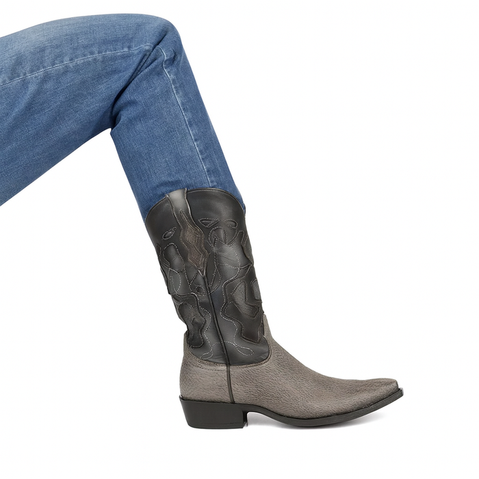 Men’s Sharkskin Snip Toe Boots Handcrafted Gray