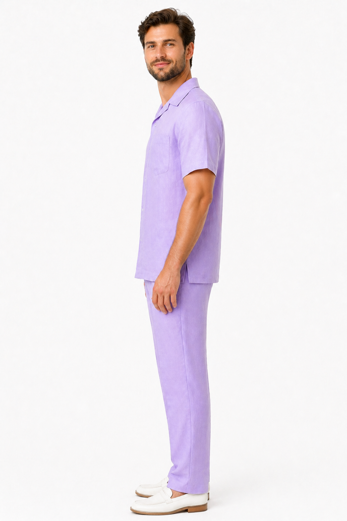 Mens Linen Walking Suit - "Lilac" Summer Outfit - Mens Linen Suit