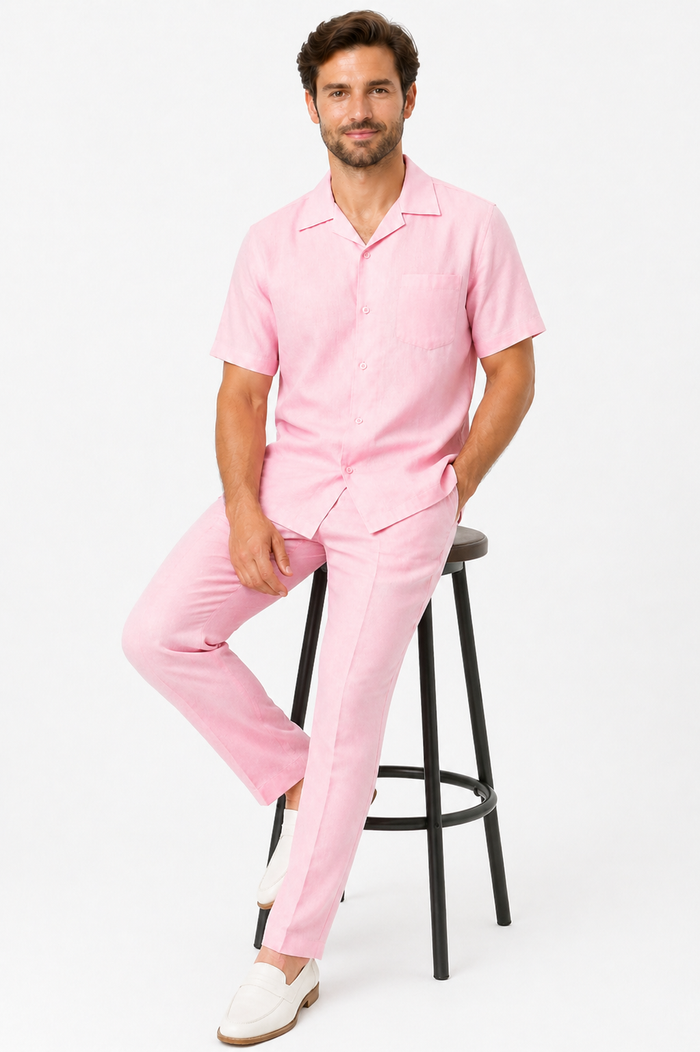 Mens Linen Walking Suit - "Lilac" Summer Outfit - Mens Linen Suit
