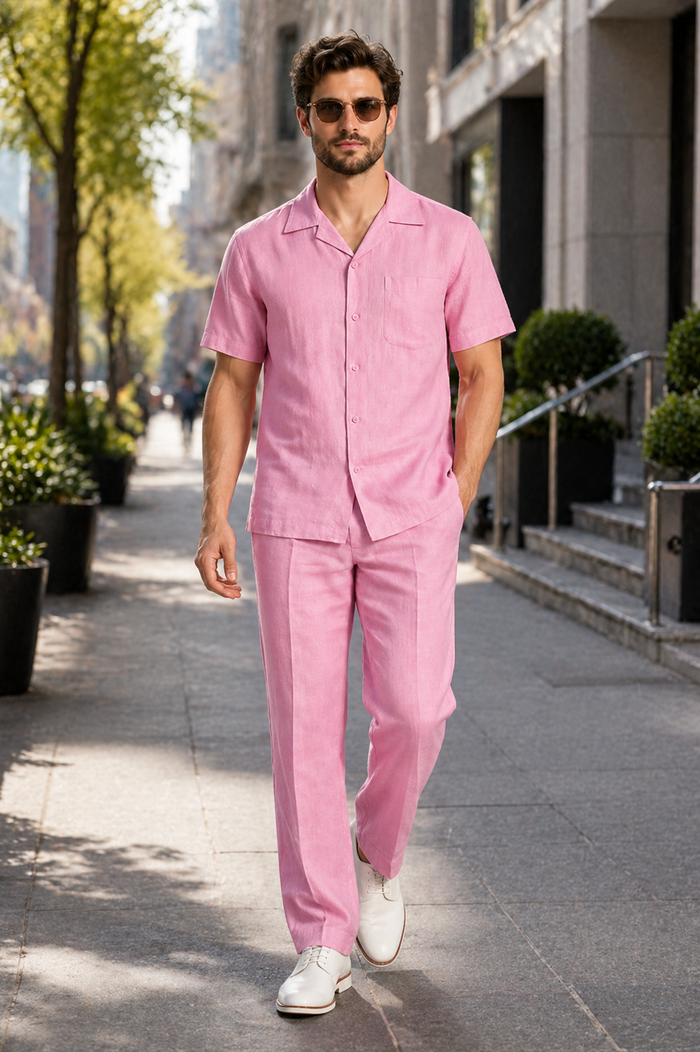 Mens Linen Walking Suit - "Lilac" Summer Outfit - Mens Linen Suit