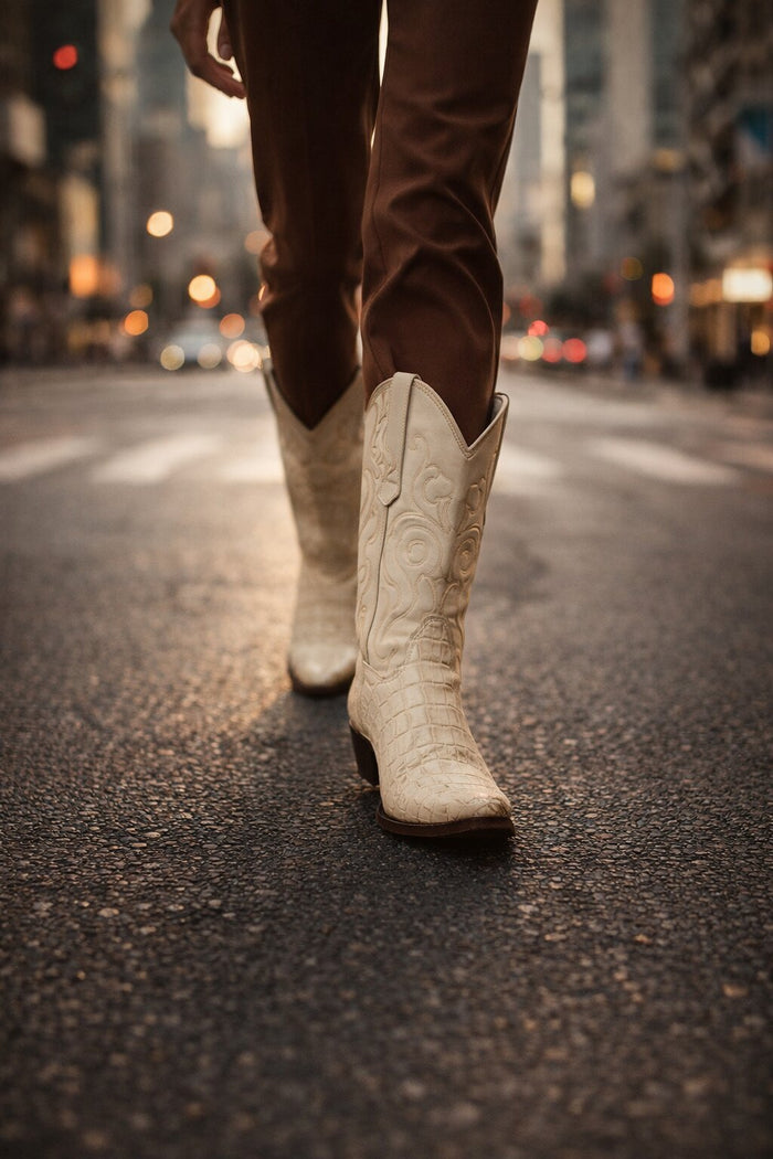 Men's Los Altos Caiman Tail Snip Toe Boots
