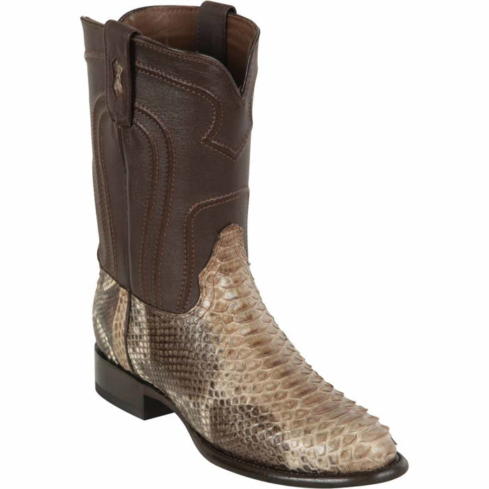 Men's Los Altos Python Roper Toe Boots Rustic Brown