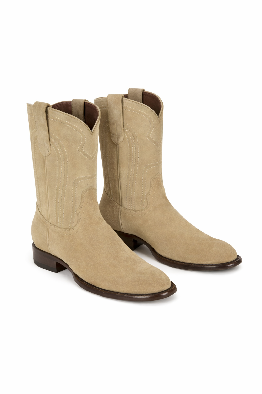 Men's Los Altos Original Suede Leather Boots Roper Toe with Zipper - Oryx