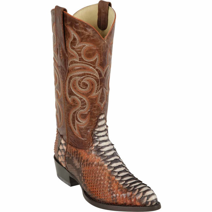 Los Altos Python J-Toe Boots Rustic Cognac