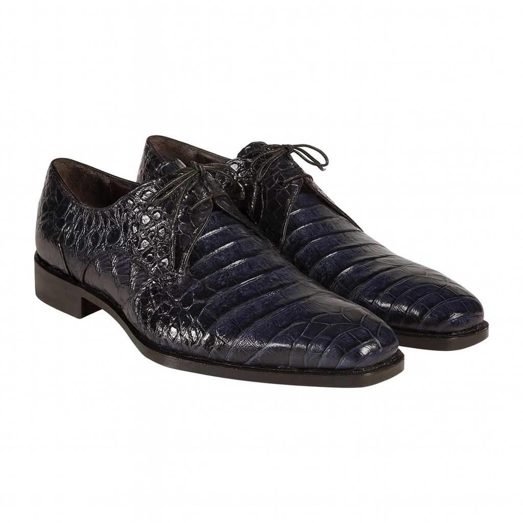 Mezlan Navy Caiman Crocodile Dress Shoe