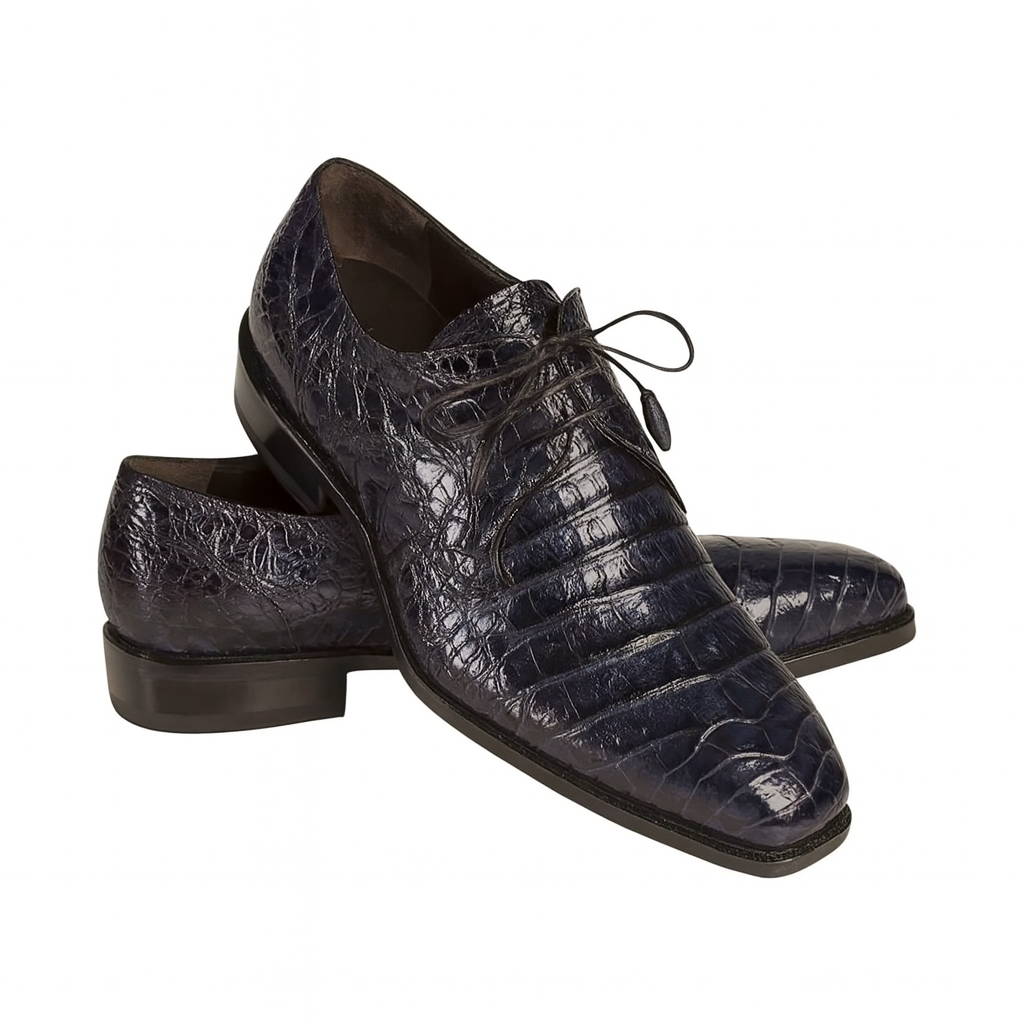 Mezlan Navy Caiman Crocodile Dress Shoe