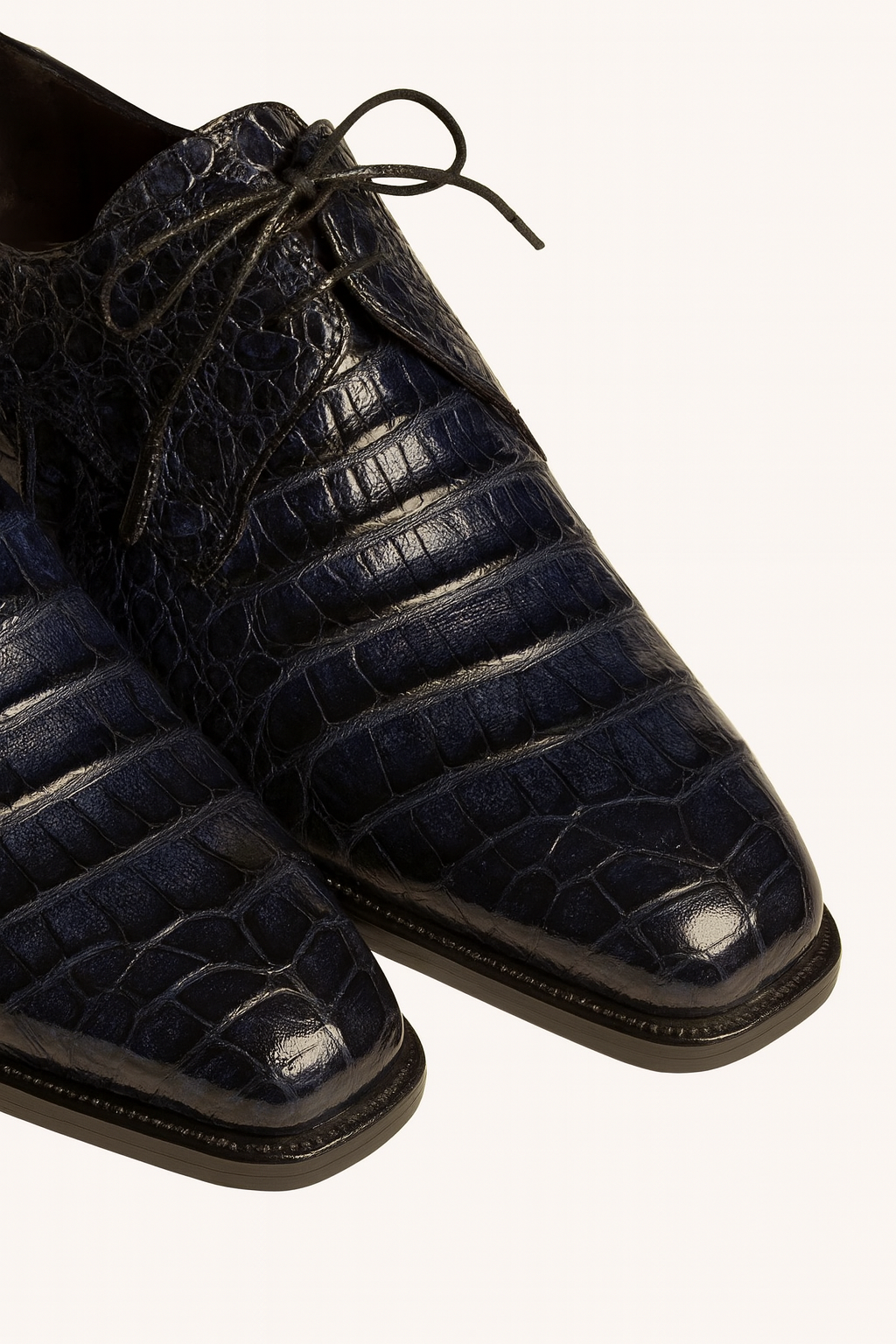 Mezlan Navy Caiman Crocodile Dress Shoe