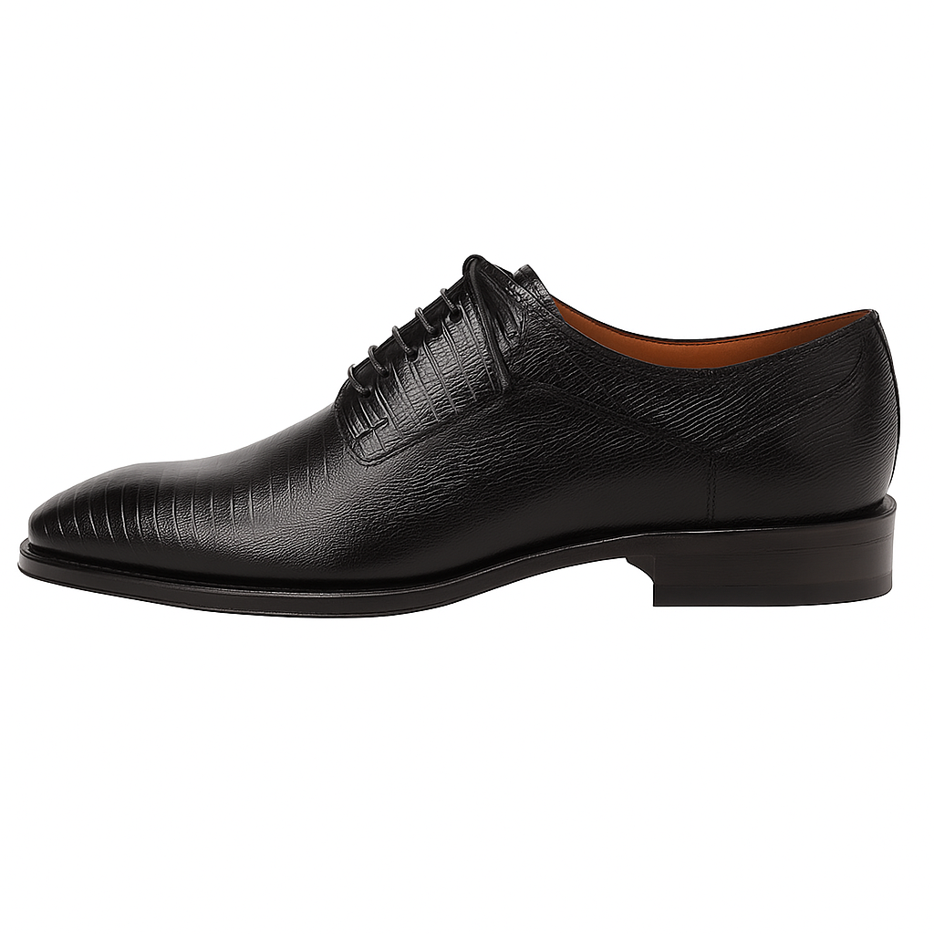 Mezlan Pegaso Lizard Black Dress Shoe