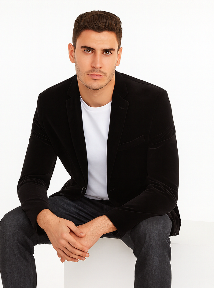 Black Velvet Modern Fit Men's Blazer