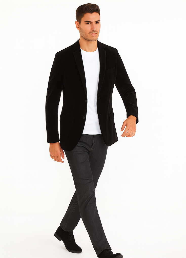 Black Velvet Modern Fit Men's Blazer