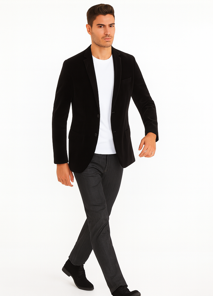 Black Velvet Modern Fit Men's Blazer