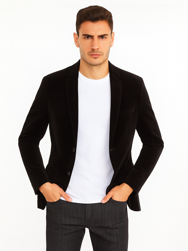 Black Velvet Modern Fit Men's Blazer
