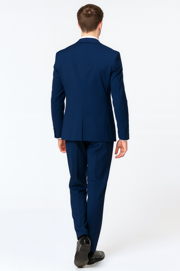 Navy Blue Shawl Lapel Tuxedo with Bow Tie