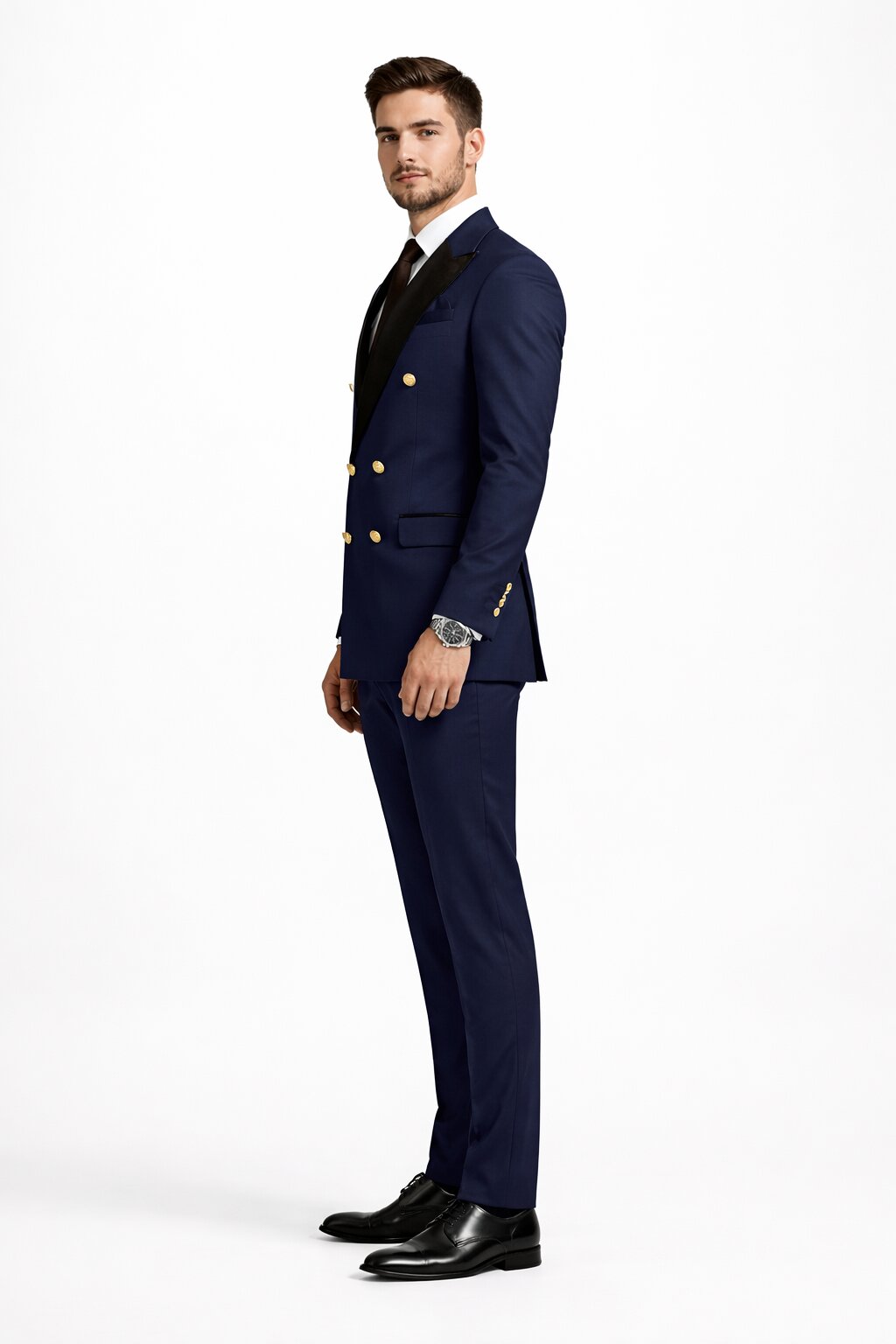 Double Breasted Tuxedo Groom Suit