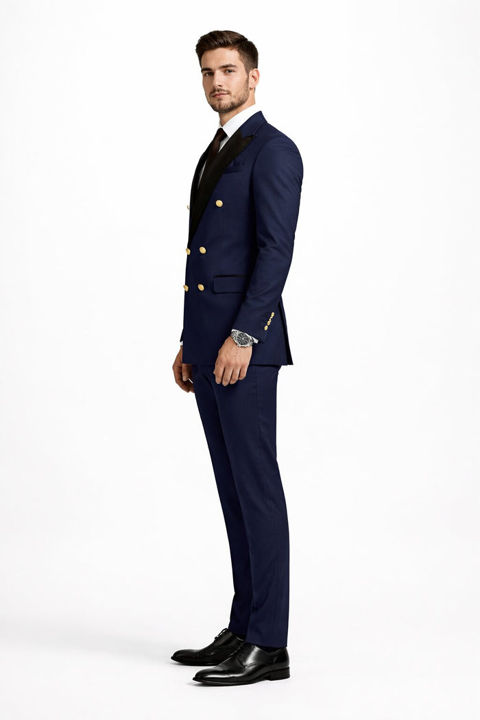 Double Breasted Tuxedo Groom Suit