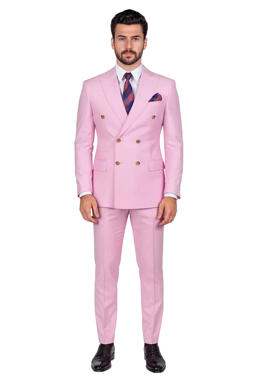 Men's Light Pink Double Breasted Blazer with Gold Buttons Sport Coat 36 Regular