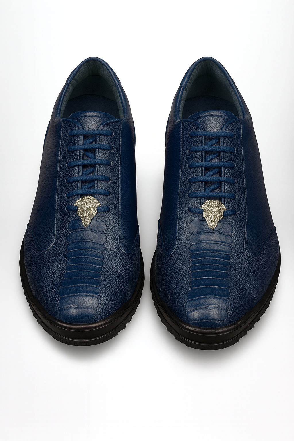 Los Altos Navy Blue Ostrich Leg Sneakers