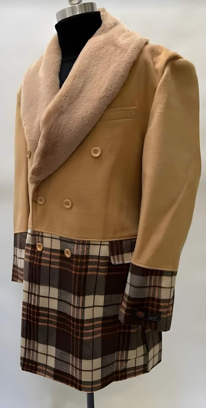 Mens Plaid Houndstooth Overcoat
