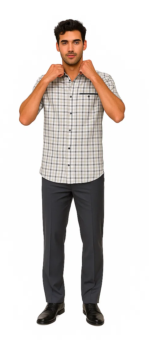 Mens Grey Plaid Walking Suit by Dreams by Zacchi