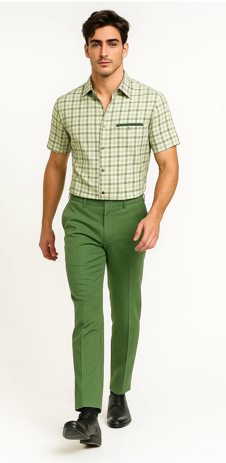 Men's Sage Plaid Walking Suit by Zacchi