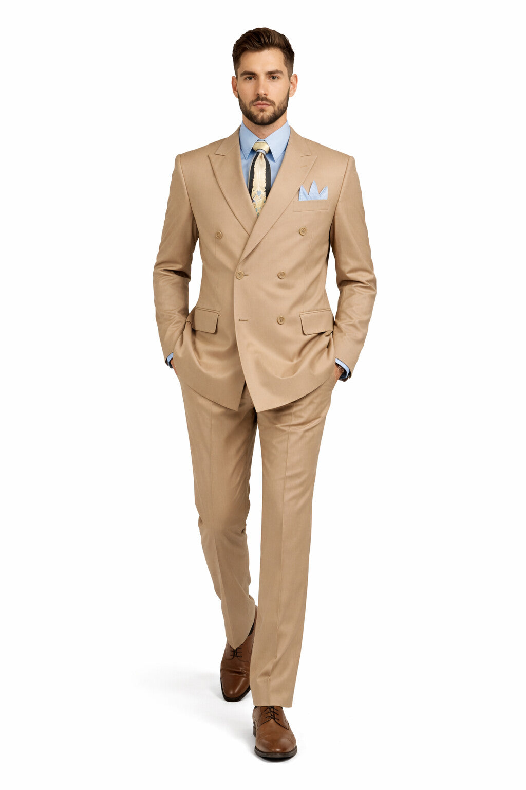 Apollo King Men's 2pc Double Breasted Outlet Suit Pleated Pants