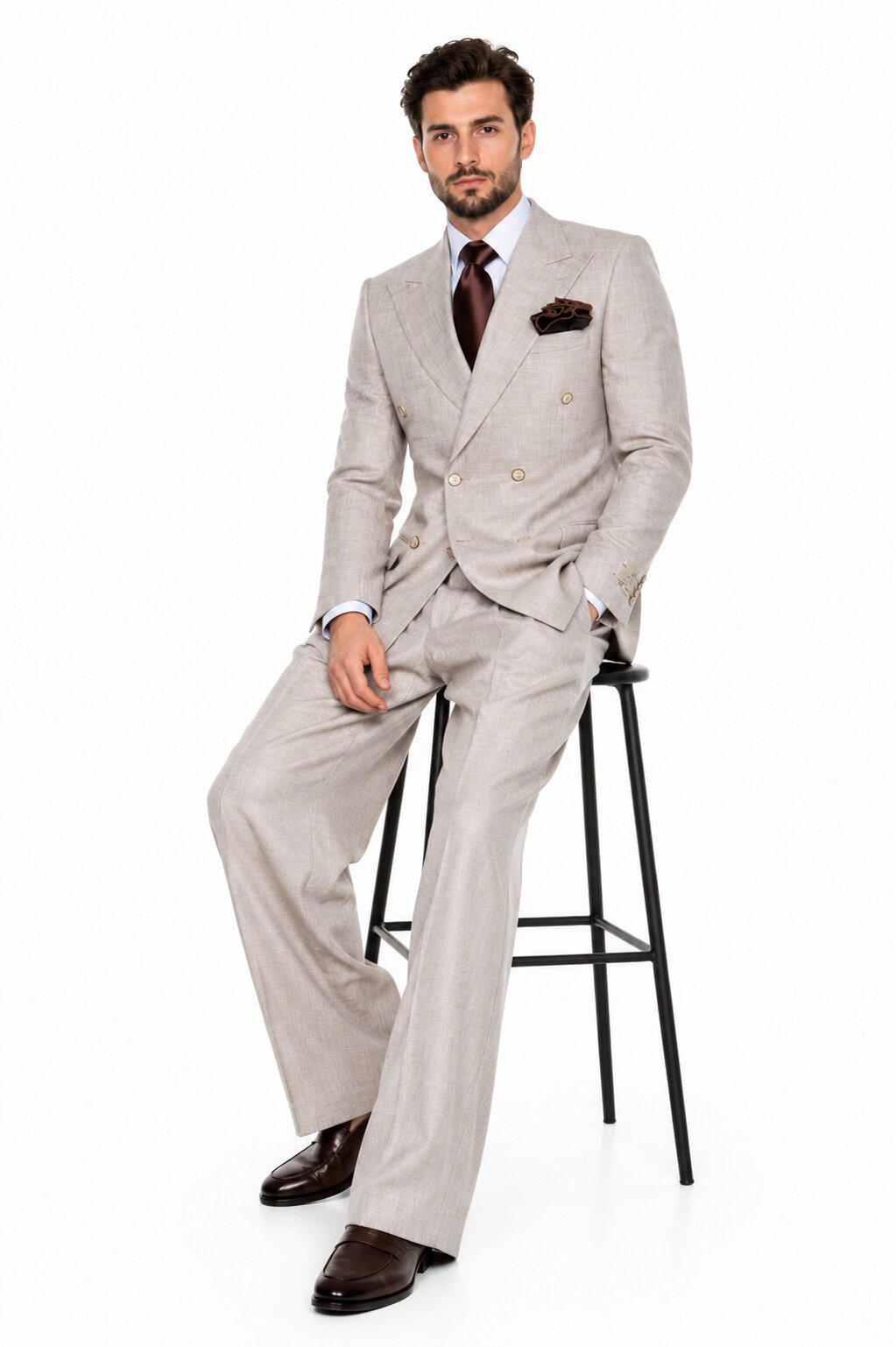Baggy Pleated Wool Suits by Rossiman