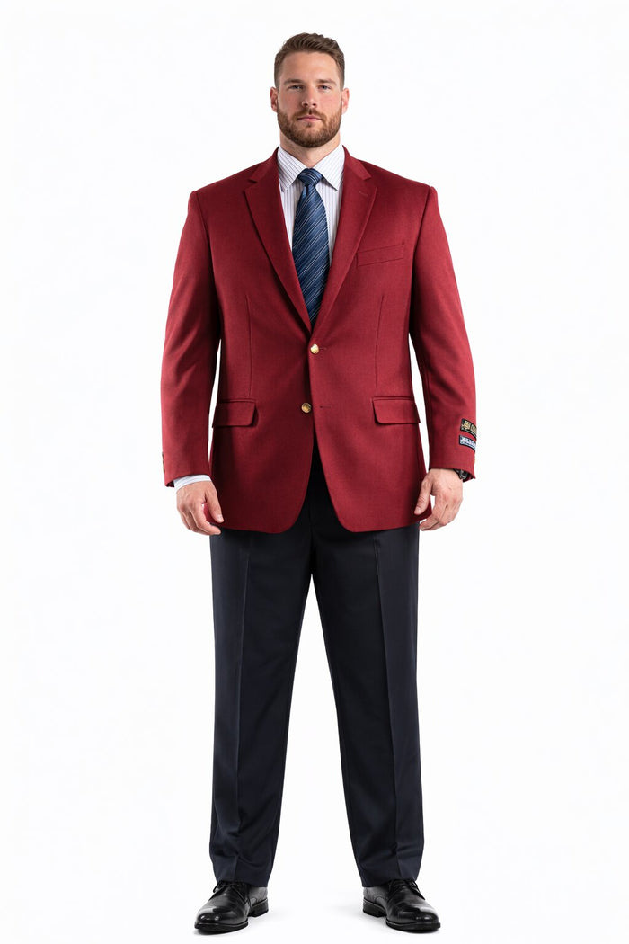 Big and Tall & Extra Long Sizes Men's Blazer With Brass Buttons