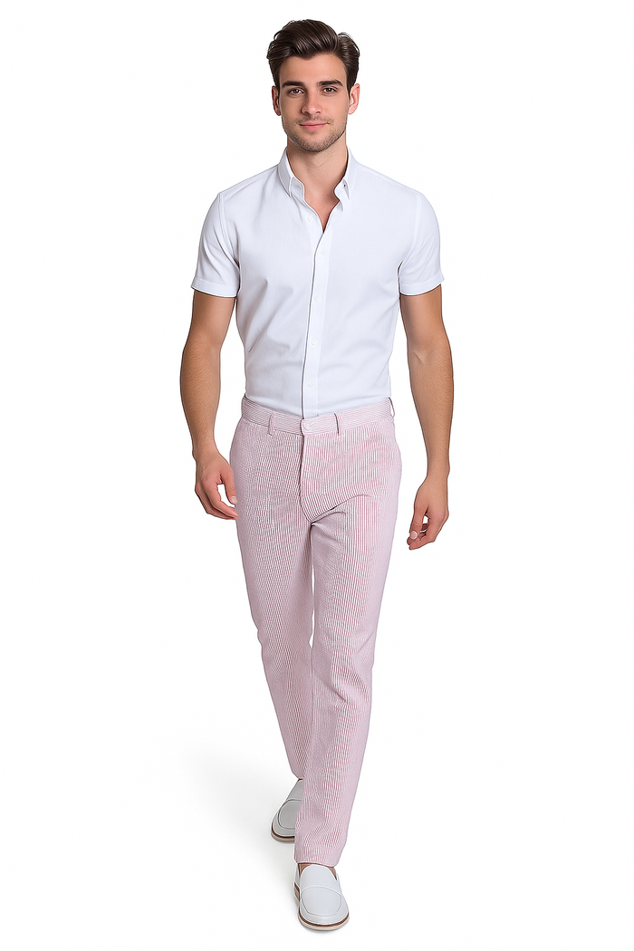 Men's Purple Lavender Seersucker Sear sucker suit dress pants