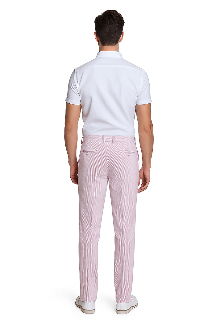 Men's Purple Lavender Seersucker Sear sucker suit dress pants