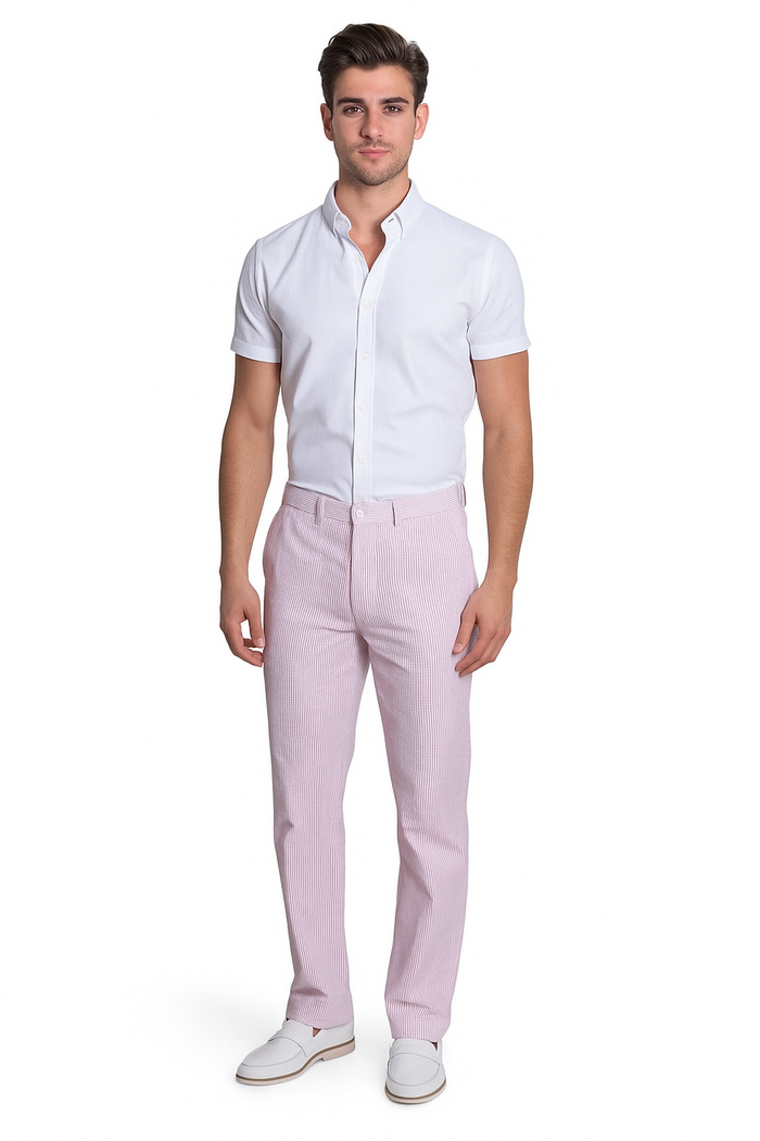 Men's Purple Lavender Seersucker Sear sucker suit dress pants