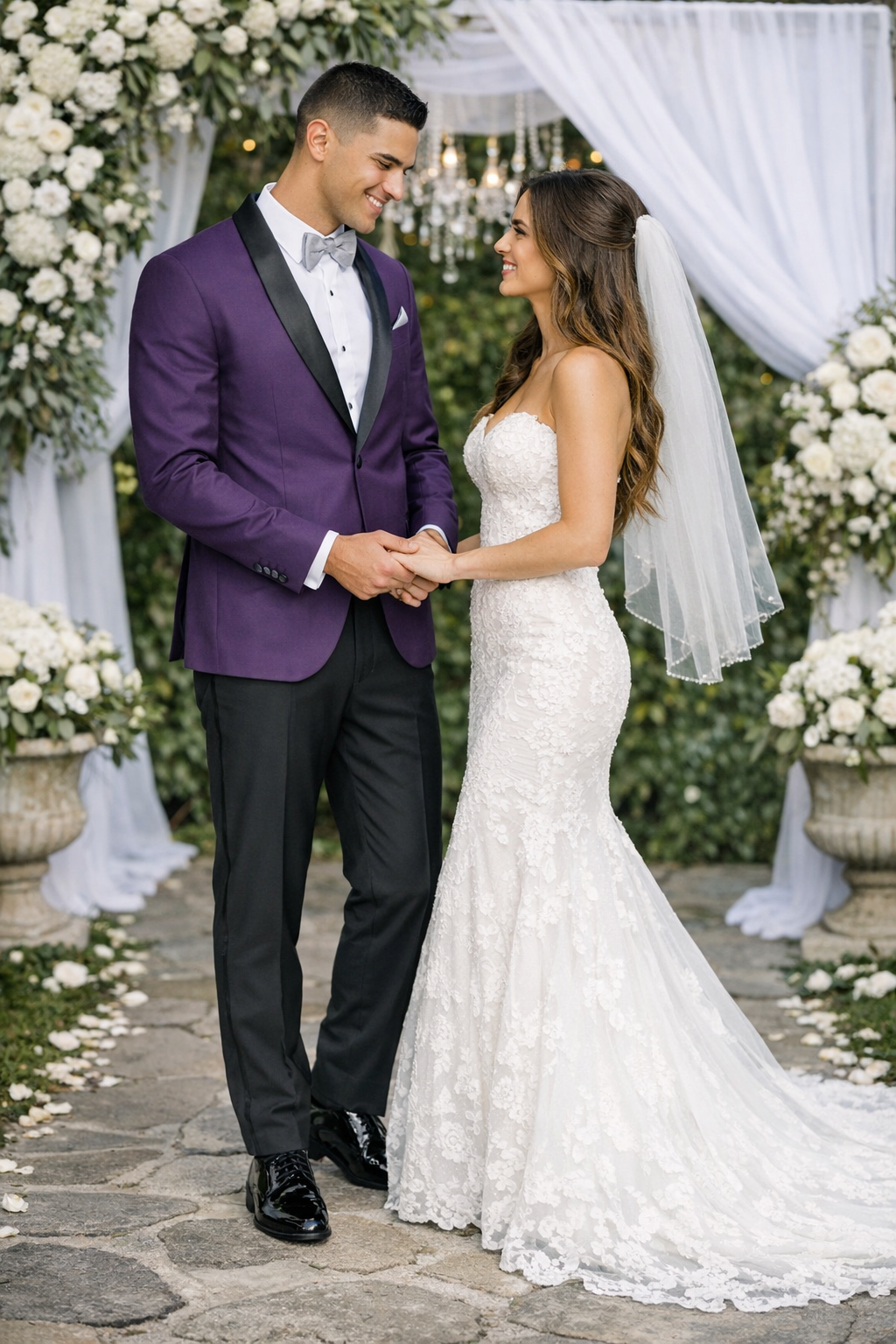 Mens Purple Tuxedo With Pants and Bowtie Package