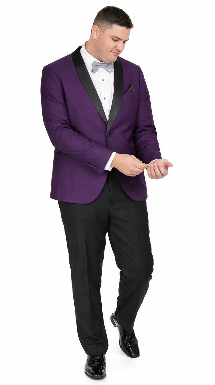 Mens Purple Tuxedo With Pants and Bowtie Package