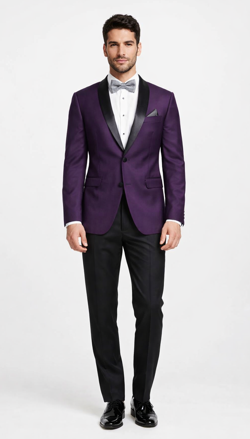 Mens Purple Tuxedo With Pants and Bowtie Package