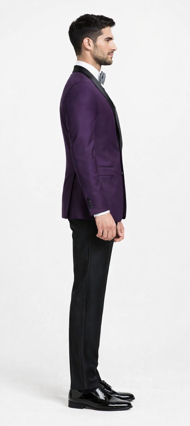 Mens Purple Tuxedo With Pants and Bowtie Package