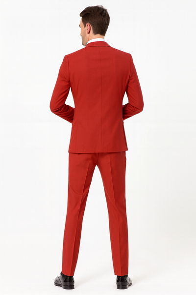 Red & White Sequin Lapel Three-Piece Tuxedo