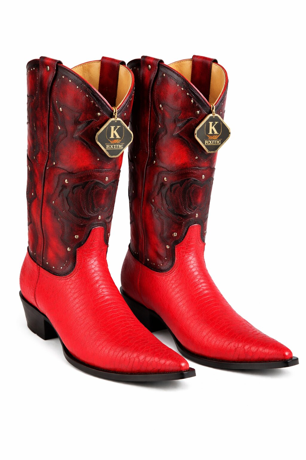 King Exotic Teju Lizard 3x Toe Red Boots