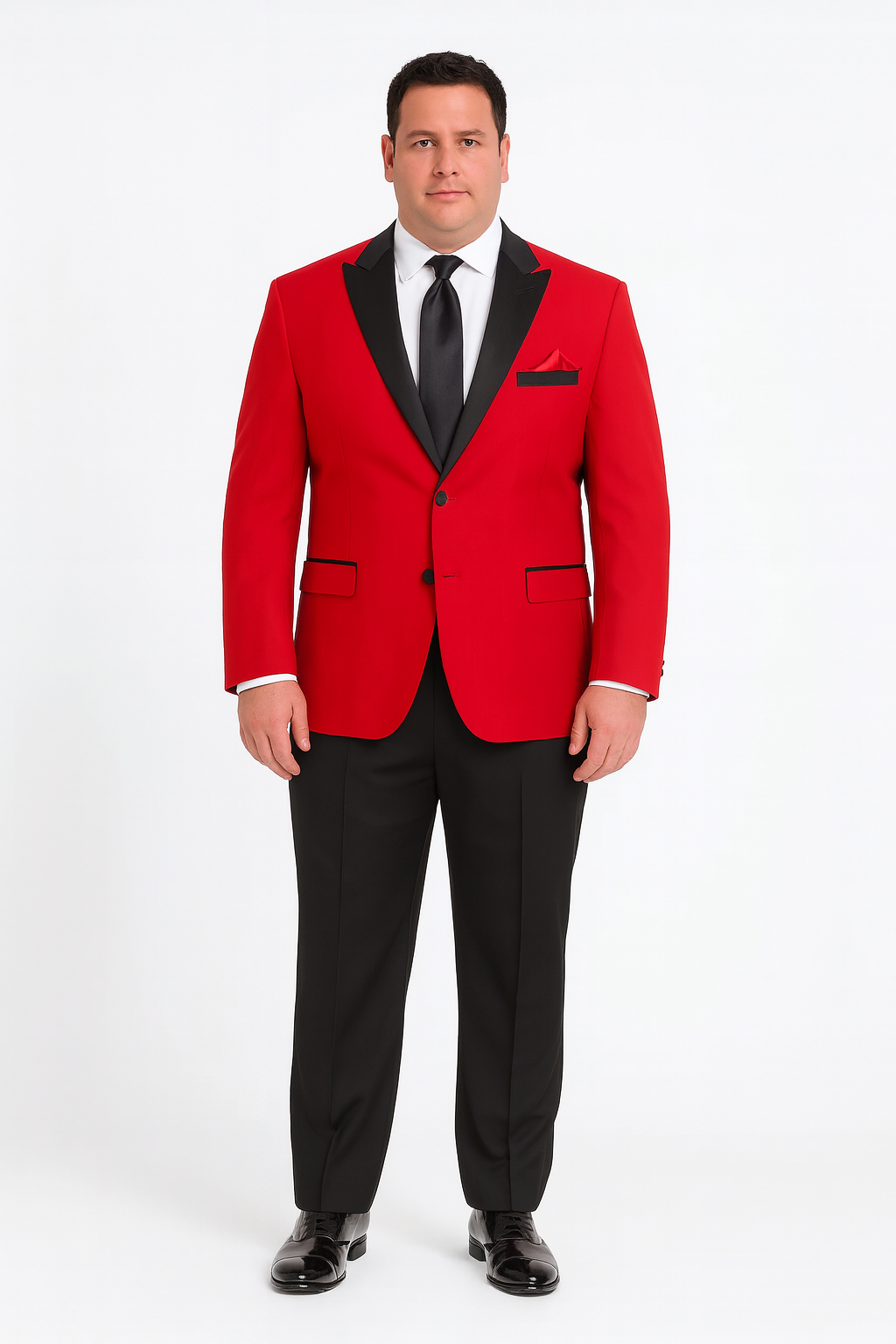 Mens Red Suit Fashion Tuxedo Jacket with Black & Black Trousers For Men