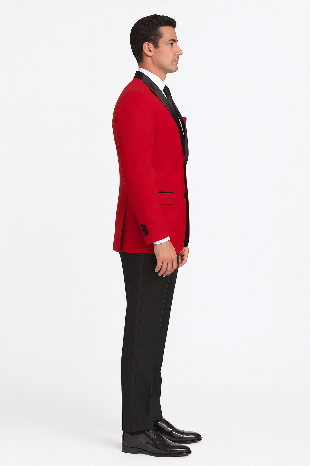 Mens Red Suit Fashion Tuxedo Jacket with Black & Black Trousers For Men