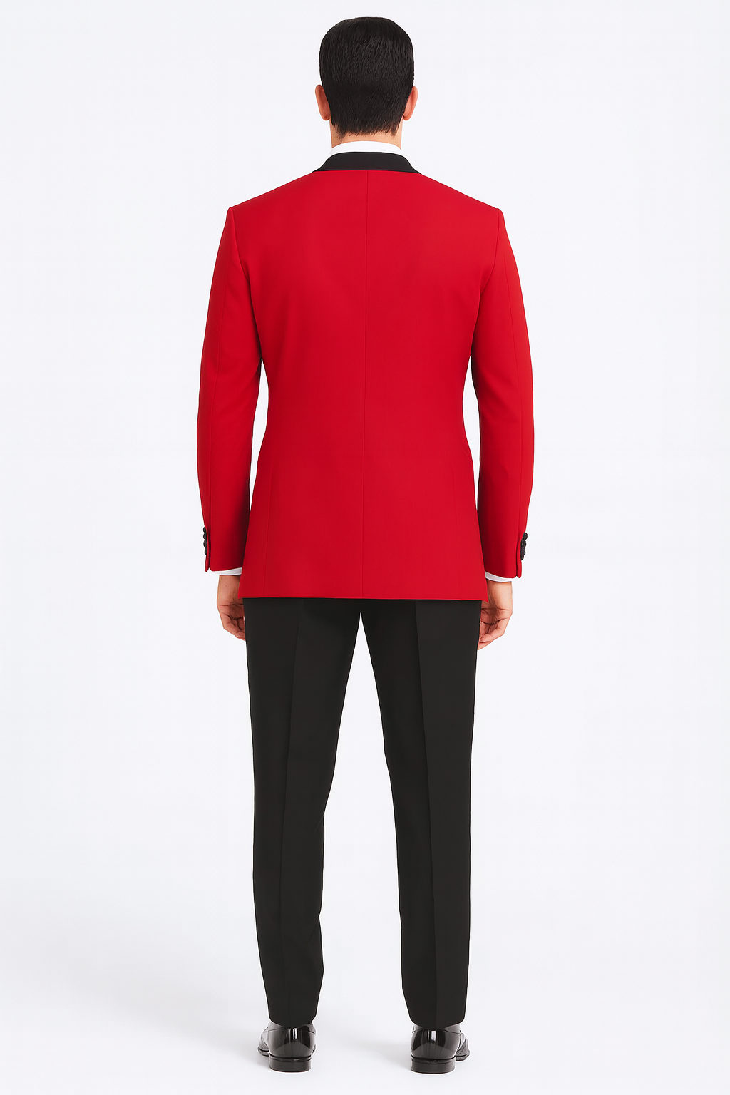 Mens Red Suit Fashion Tuxedo Jacket with Black & Black Trousers For Men