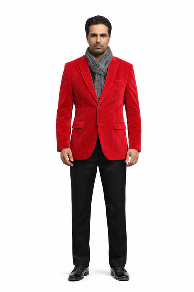 Men's 2 button Notch Collar Cheap Priced Designer Fashion Dress For Men On Sale Fully Lined Velvet ~ Velour Cheap Priced Men's blazer Jacket For Men Red