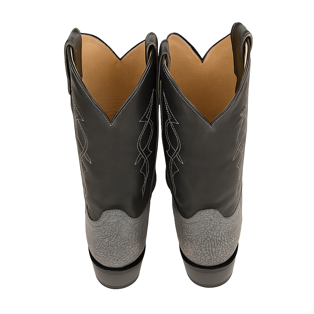 King Exotic Gray Sharkskin Snip Toe Boots