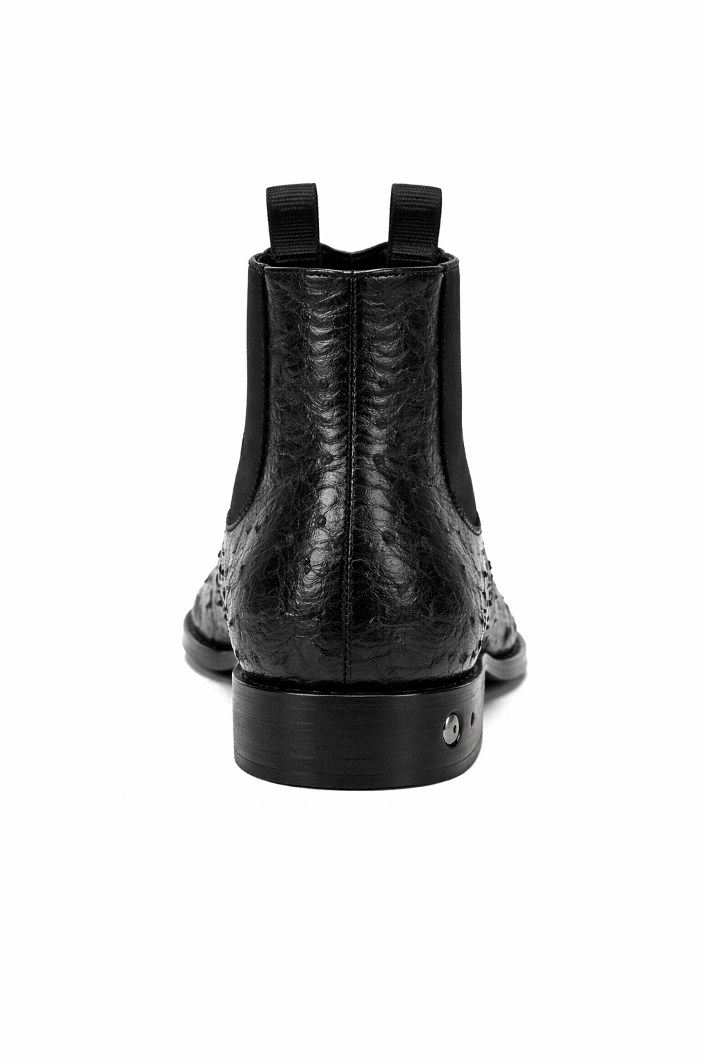 Men's Short Boots Men's Black Full Quill Ostrich Dressy Boot Ankle Dress Style For Man