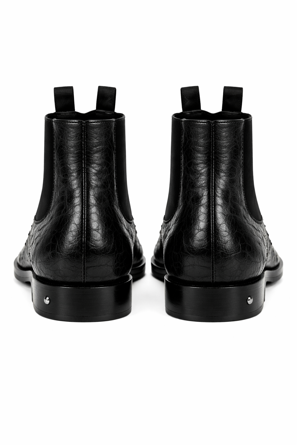 Men's Short Boots Men's Black Full Quill Ostrich Dressy Boot Ankle Dress Style For Man