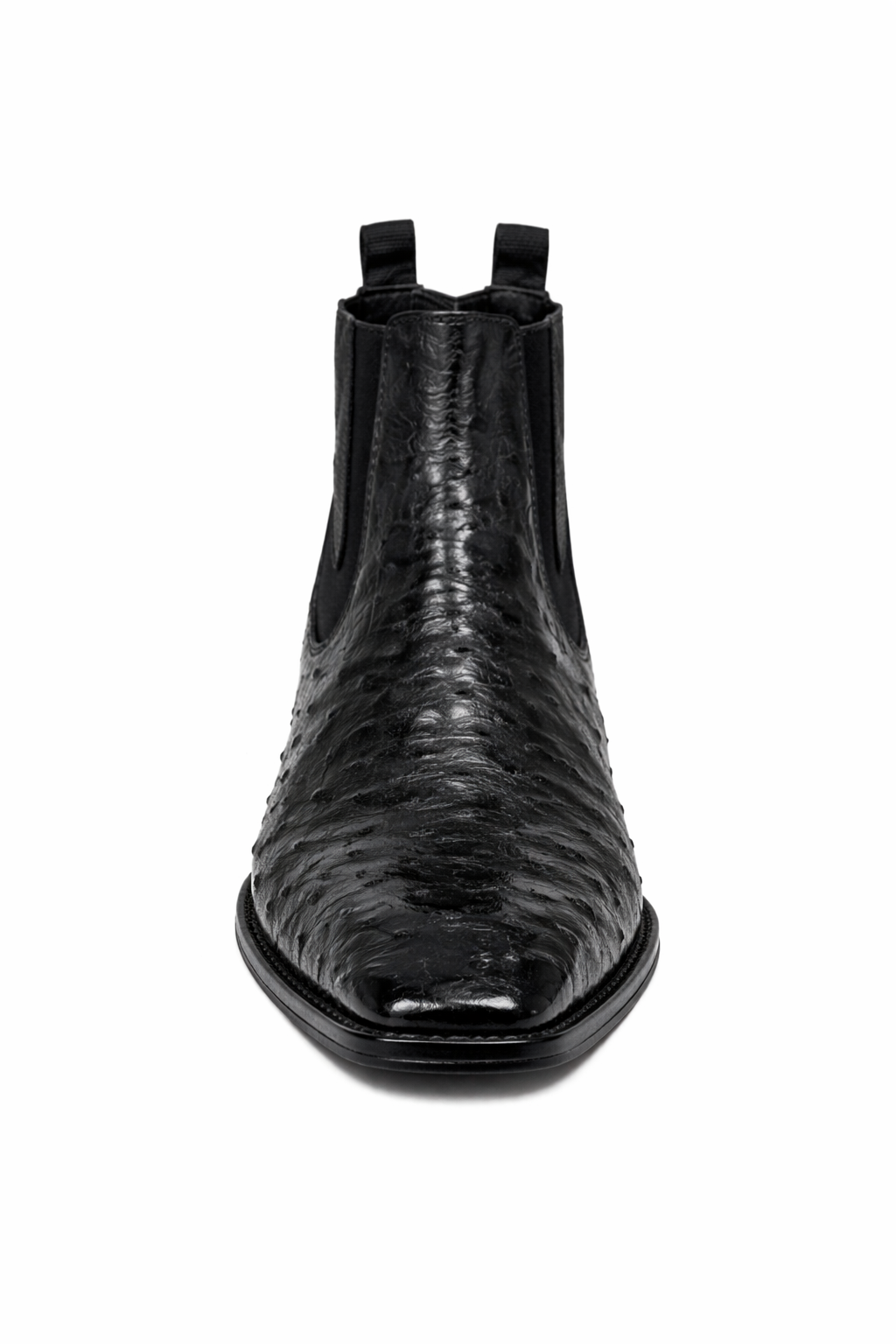 Men's Short Boots Men's Black Full Quill Ostrich Dressy Boot Ankle Dress Style For Man