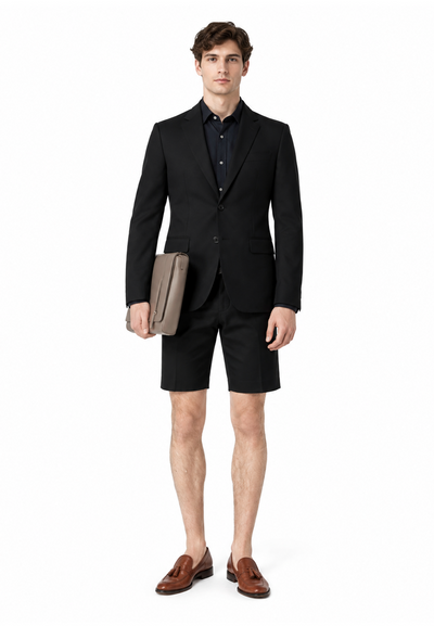 Mens Short Pants Suit Set Mens Suit For Men Jet Black
