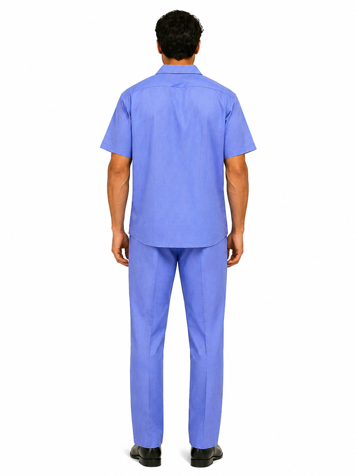 Mens Linen Short Sleeve Leisure Walking Suit