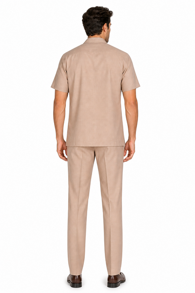 Linen Short Sleeve Walking Suit for Men